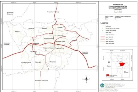Gambar 4. PetaLokasi Prasarana Kesehatan  Kecamatan Pringsewu Tahun 2014 