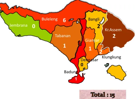 Gambar 3.25. Sebaran Kasus Kematian Rabies di Provinsi Bali   Tahun 2015 