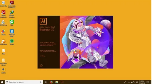 Gambar IV.3 Tampilan Adobe Ilustrator CC 2018  Sumber: Data Pribadi (2019) 