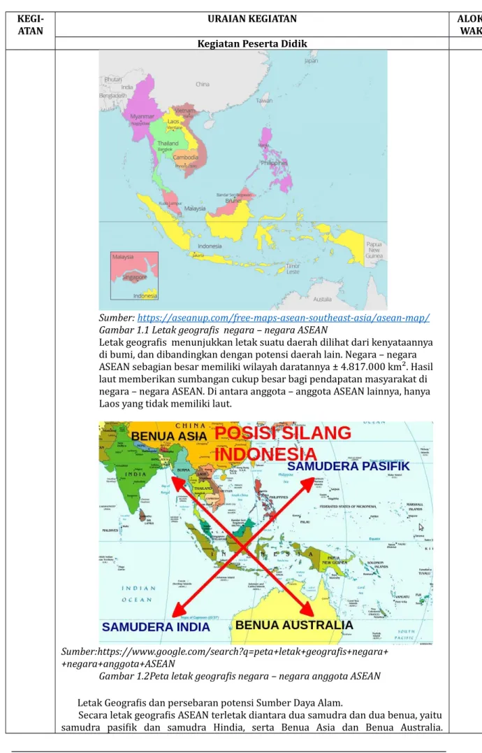Gambar 1.1 Letak geografis  negara – negara ASEAN