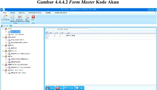 Gambar 4.4.4.2 Form Master Kode Akun 