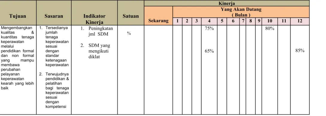 Tabel 6. Sasaran dan Kinerja 2010