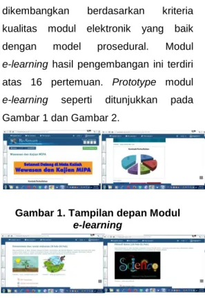 Gambar 1. Tampilan depan Modul  e-learning 