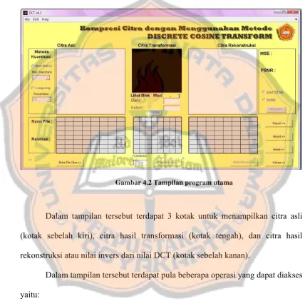 Gambar 4.2 Tampilan program utama 