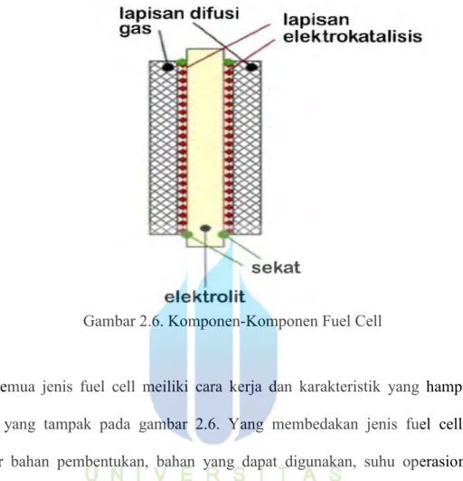 Gambar 2.6. Komponen-Komponen Fuel Cell 