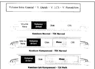 Gambar 3. Doktirn Monroe-Kellie  (Sumardjono,2004)