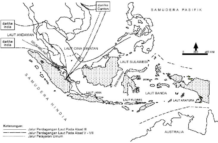 Gambar 1. Peta jalur perdagangan laut Asia Tenggara