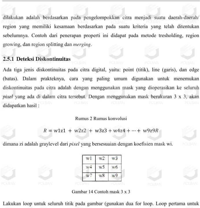 Gambar 14 Contoh mask 3 x 3 