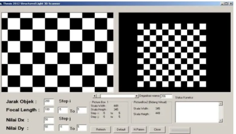 Gambar 6: Software Chessboard Pattern 