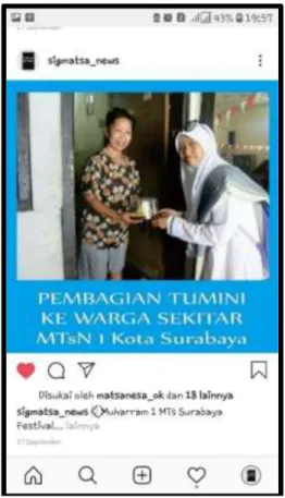 Gambar 9. Tampilan akun Instagram siswa  Jurnalistikm MTs Negeri 1 Kota Surabaya 