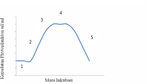 Gambar 2.3 Pola Pertumbuhan Tetraselmis chuii (Sumber: Isnansetyo dan Kurniastuty, 1995)