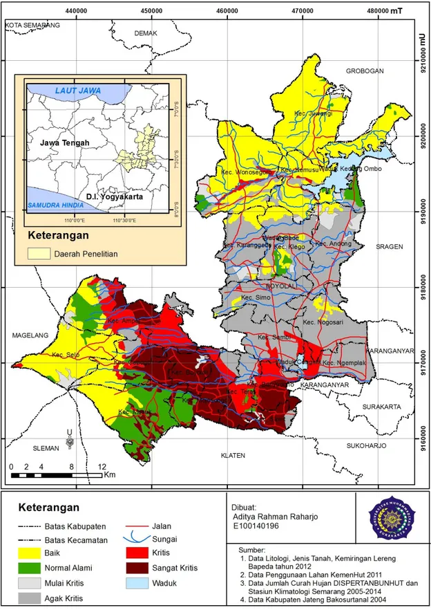 Gambar 4.1 Peta Kondisi Resapan Air di Kabupaten Jawa Tengah Tahun 2015 