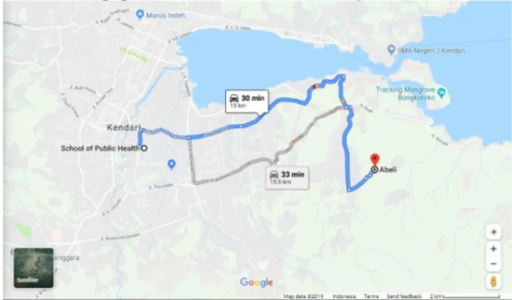 Gambar 1 Peta lokasi kegiatan pengabdian  (Sumber : Google map) 