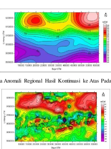 Gambar  2. 4. Peta Anomali  Regional  Hasil  Kontinuasi  ke Atas  Pada Ketinggian  30 km 