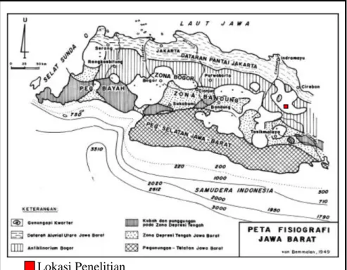 Gambar 2.1 Fisiografi Jawa Barat (van Bemmelen, 1949; dalam Martodjojo, 2003) 