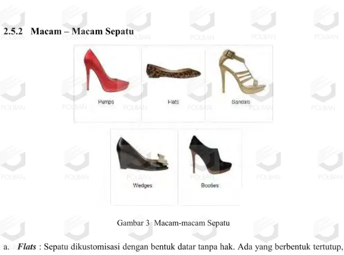 Gambar 3  Macam-macam Sepatu 