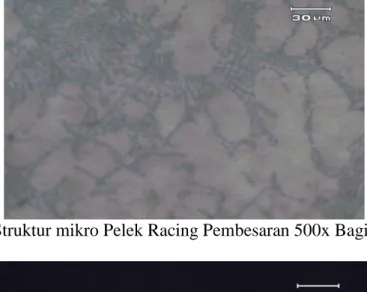 Gambar 9 Foto Struktur mikro Pelek Racing Pembesaran 500x Bagian Spot Welding 