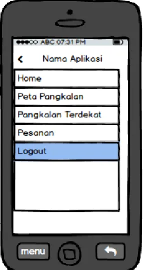 Gambar 4.30 Struktur  Menu Android App Penumpang 