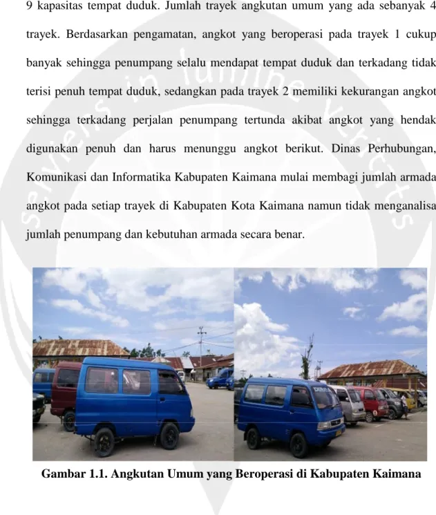 Gambar 1.1. Angkutan Umum yang Beroperasi di Kabupaten Kaimana