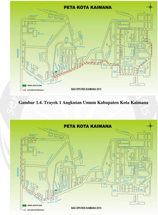 Gambar 1.4. Trayek 1 Angkutan Umum Kabupaten Kota Kaimana