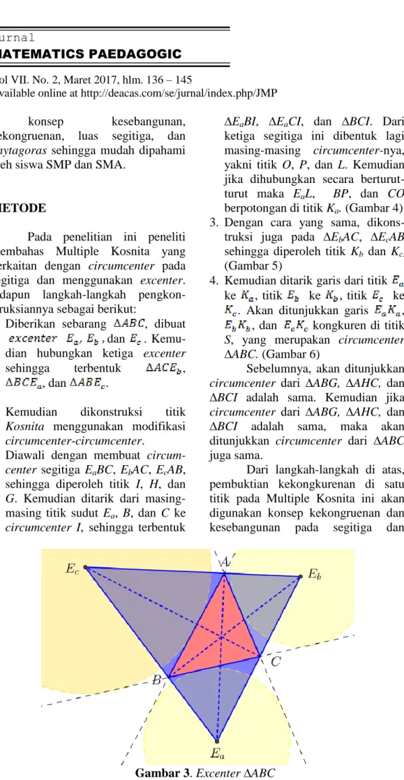 Gambar 3. Excenter ∆ABC 