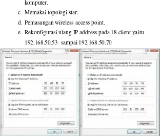 Gambar 3.12 Setting IP address client Gedung A Lantai 4