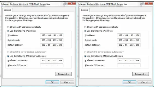 Gambar 3.21 Setting IP address client Gedung B Lantai 3