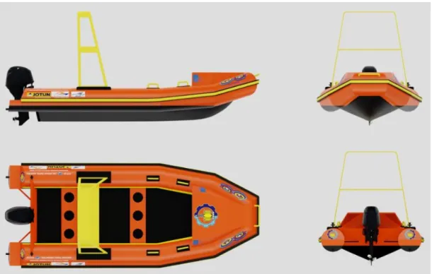 Gambar 2. 2. Desain kapal rescue boat   