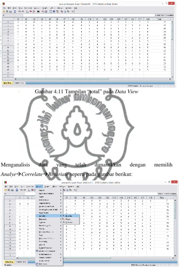 Gambar 4.11 Tampilan “total” pada Data View 