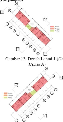 Gambar 14.  Denah Lantai 1 (Guest  House B) 