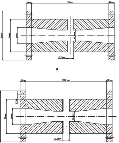 Gambar 3.2 Skema mixer a) diameter throat 19.8 mm, b) 17.6  mm 
