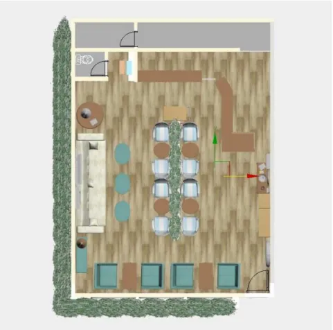 Gambar 3.12 Layout bangunan Mini me Donuts 