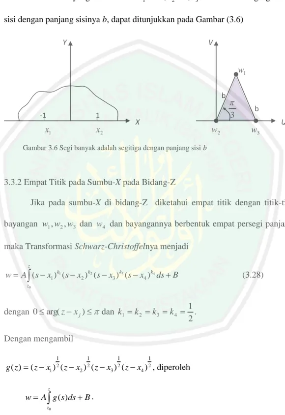 Gambar 3.6 Segi banyak adalah segitiga dengan panjang sisi b 