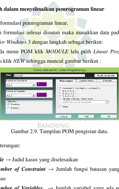 Gambar 2.9. Tampilan POM pengisian data. 