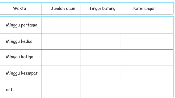 Tabel pengamatan tanaman yang berasal dari benih dan bibit