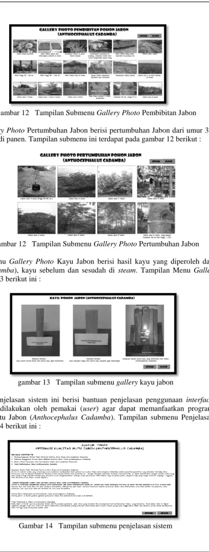 Gambar 12   Tampilan Submenu Gallery Photo Pertumbuhan Jabon 