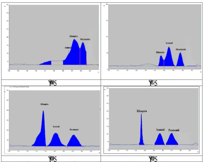 Gambar A.1. Profil Kromatogram Campuran Senyawa Rifampisin, Isoniazid, dan Pirazinamida     Keterangan:   