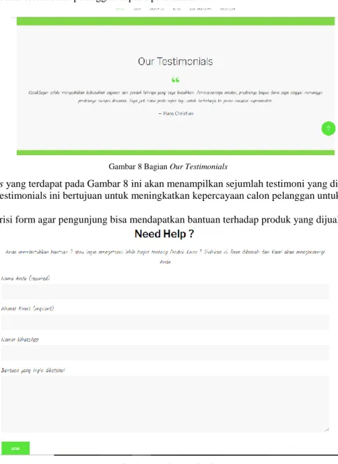 Gambar 8 Bagian Our Testimonials 