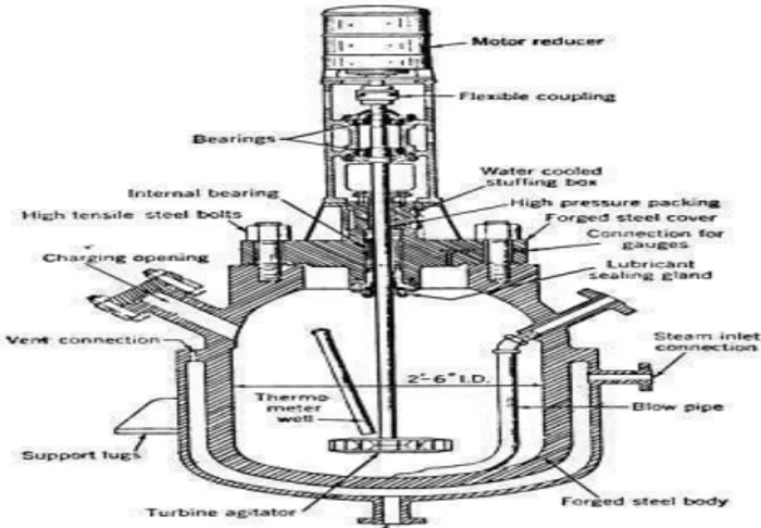 Gambar 2.6   Contoh Reaktor Tangki Berpengaduk Komersial [17] 