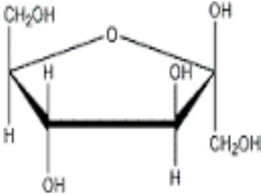 Gambar 2 Struktur Kimia Fruktosa 