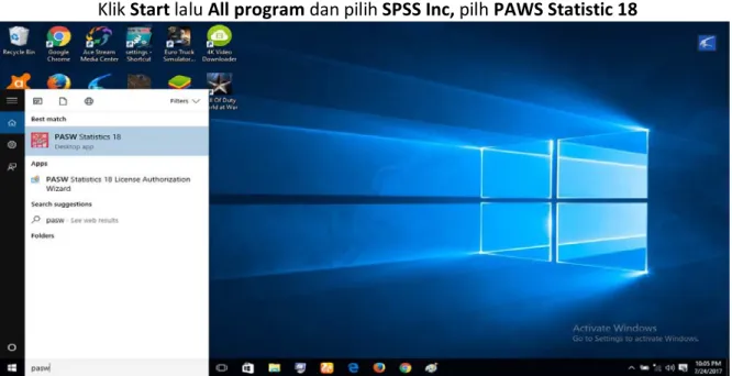 Gambar 5.1 Aktifkan Program SPSS 
