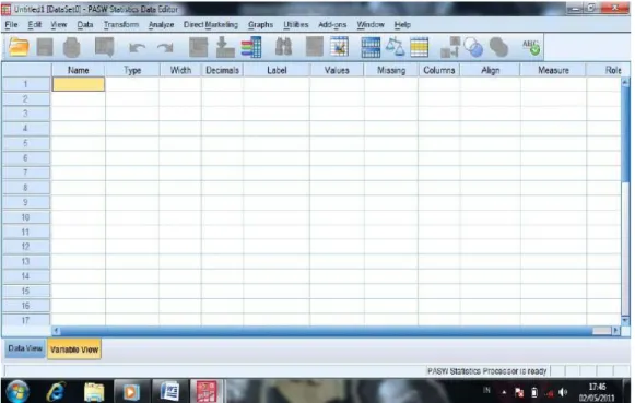Gambar 5.4 Tampilan Variabel View  3.1 Pengisian : 