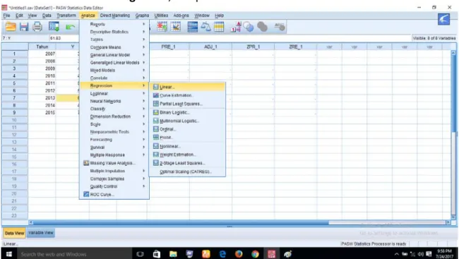Gambar 5.6 Pengisian Data View dalam SPSS  3.4 Pengolah Data 