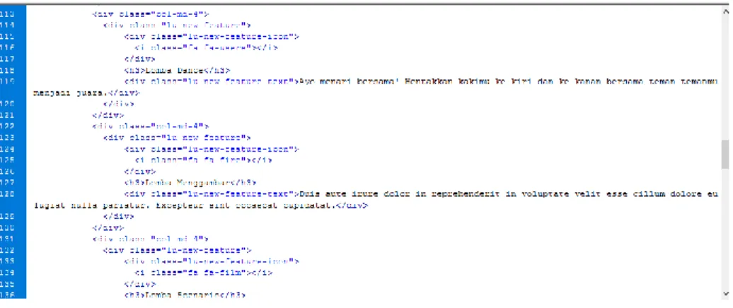 Gambar 3.  Script Index Web HTML 
