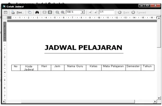 Gambar 4.12 Tampilan Output Jadwal Pelajaran