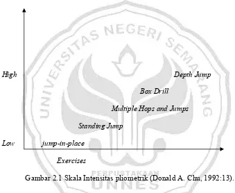 Gambar�2.1�Skala�Intensitas�pliometrik�(Donald�A.�Chu,�1992:13).�