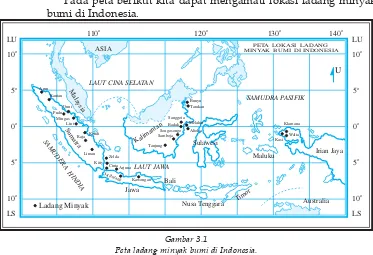 Gambar 3.1Peta ladang minyak bumi di Indonesia.
