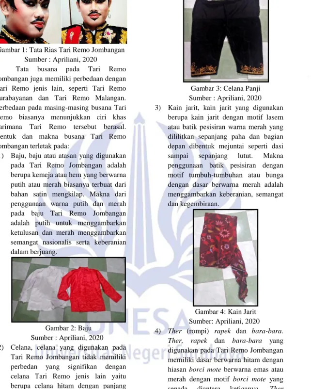 Gambar 3: Celana Panji          Sumber : Apriliani, 2020  3)  Kain  jarit,  kain  jarit  yang  digunakan 