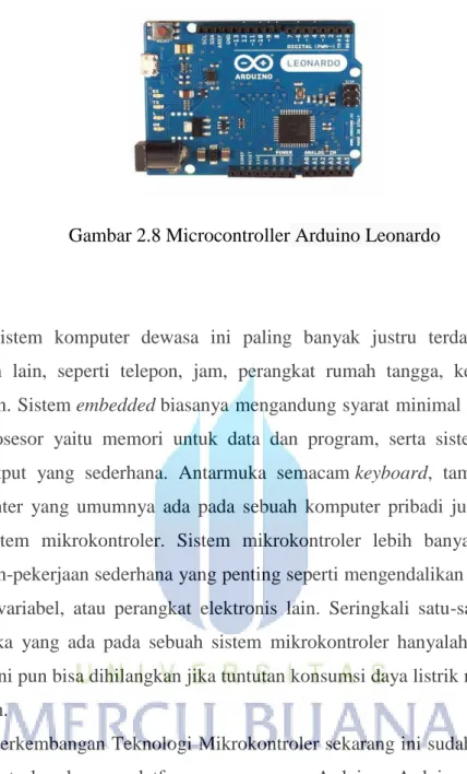 Gambar 2.8 Microcontroller Arduino Leonardo 