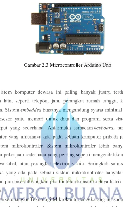 Gambar 2.3 Microcontroller Arduino Uno 